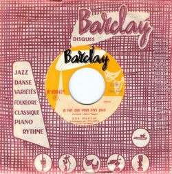 [Pochette de Les souvenirs sont faits de a / Je sais que vous tes jolie (Bob MARTIN) - verso]