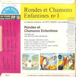 [Pochette de Rondes et chansons enfantines n 1 (JEUNESSE) - verso]