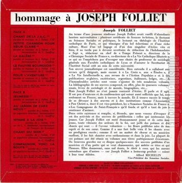 [Pochette de Hommage  Joseph Folliet (Joseph FOLLIET) - verso]