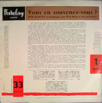 [Pochette de Vous en souvenez-vous ? (Bob MARTIN) - verso]