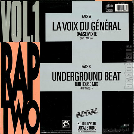 [Pochette de La voix du Gnral (RAP TWO) - verso]