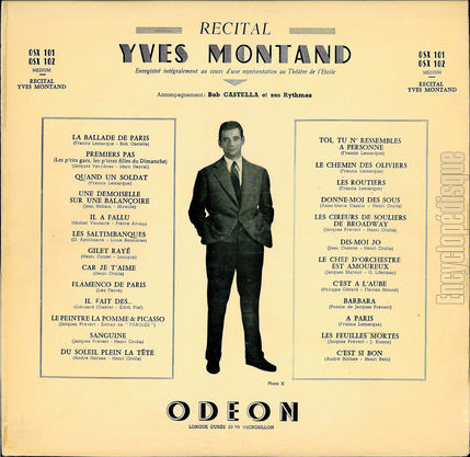 [Pochette de Thtre de l’toile (Yves MONTAND) - verso]