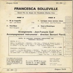 [Pochette de Et je t’appelle (Francesca SOLLEVILLE) - verso]