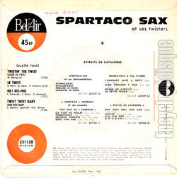 [Pochette de Twist (SPARTACO SAX) - verso]