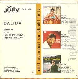 [Pochette de Gondolier (DALIDA) - verso]