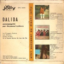 [Pochette de La pioggia cadra (DALIDA) - verso]