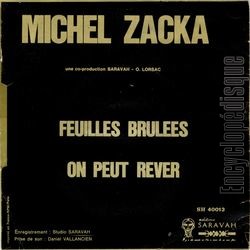 [Pochette de Feuille brle (Michel ZACKA) - verso]