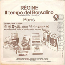 [Pochette de Il tempo del borsalino / Paris (RGINE) - verso]