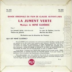 [Pochette de La jument verte (B.O.F.  Films ) - verso]