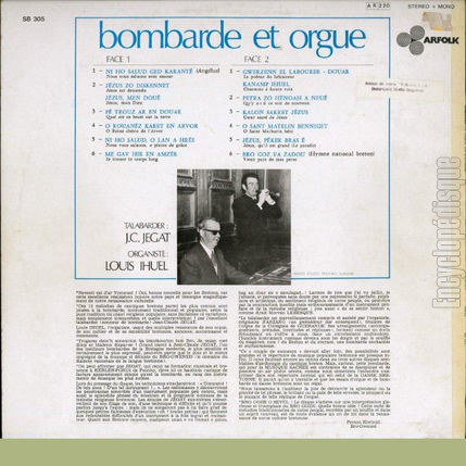 [Pochette de Bombarde et orgue en Bretagne (FOLKLORE) - verso]
