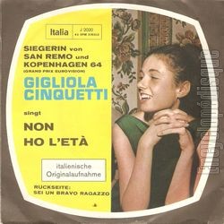 [Pochette de Non ho l’eta (Gigliola CINQUETTI)]