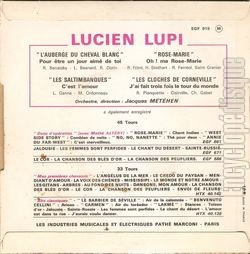 [Pochette de Quatre succs d’oprettes (Lucien LUPI) - verso]