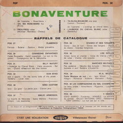 [Pochette de Oh ma Rose-Marie (BONAVENTURE) - verso]