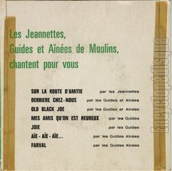 [Pochette de Avec toi j’ai chant (Les JEANNETTES + GUIDES ET ANES DE MOULINS) - verso]