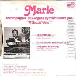 [Pochette de La chanson des yeux clos / Le tamour (MARIE (4)) - verso]