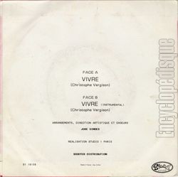 [Pochette de Chrie (Chris MARLOW) - verso]