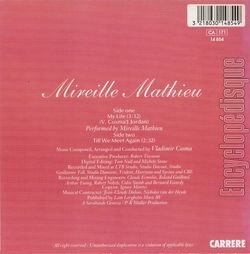 [Pochette de My life (Mireille MATHIEU) - verso]