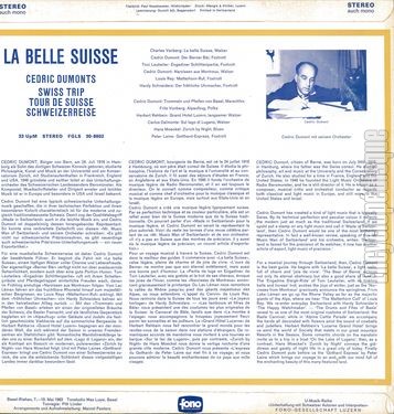 [Pochette de La belle Suisse (Cdric DUMONT) - verso]