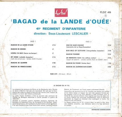 [Pochette de Bagad de la lande d’Oue (FOLKLORE) - verso]