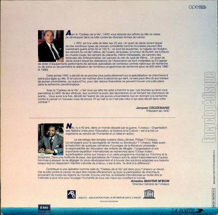 [Pochette de Le cadeau de la vie 1986 (COMPILATION) - verso]
