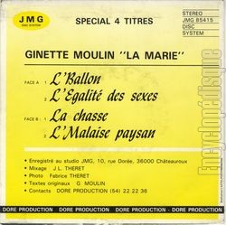 [Pochette de Histoires d’aujourd’hui en Berry (Ginette MOULIN "La Marie") - verso]