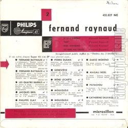 [Pochette de Le 22  Asnires (Fernand RAYNAUD) - verso]