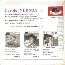 [Pochette de Je t’aime (Carole VERNAY) - verso]