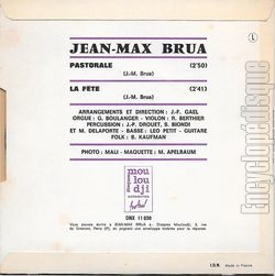 [Pochette de Pastorale / La fte (Jean-Max BRUA) - verso]