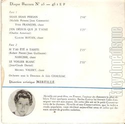[Pochette de Baccara 9 N25 (COMPILATION) - verso]