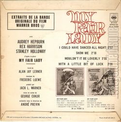 [Pochette de My Fair Lady (B.O.F.  Films ) - verso]