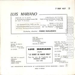 [Pochette de Amour, je te dois (Luis MARIANO) - verso]