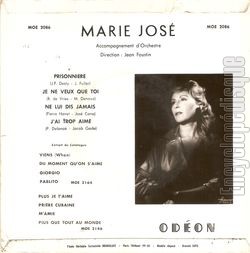 [Pochette de Prisonnire (MARIE-JOS) - verso]