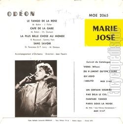 [Pochette de Le tango de la rose (MARIE-JOS) - verso]