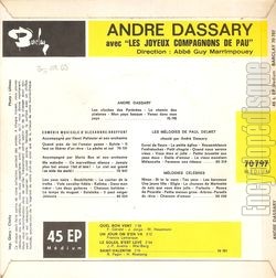 [Pochette de Un jour, on s’en va (Andr DASSARY) - verso]