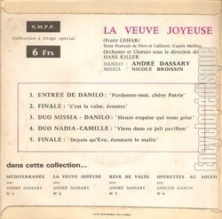 [Pochette de La veuve joyeuse (Andr DASSARY) - verso]