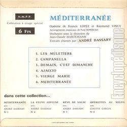 [Pochette de Mditerrane (Andr DASSARY) - verso]