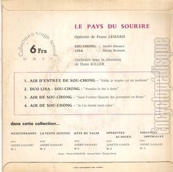 [Pochette de Le pays du sourire (Andr DASSARY et Nicole BROISSIN) - verso]