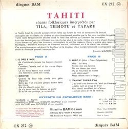 [Pochette de Tahiti (FOLKLORE) - verso]