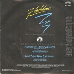 [Pochette de Flashdance (B.O.F.  Films ) - verso]