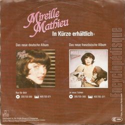 [Pochette de Nur Fr Dich (Mireille MATHIEU) - verso]