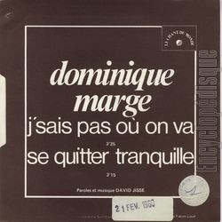 [Pochette de J’sais pas o on va (Dominique MARGE) - verso]