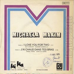 [Pochette de I love you for two (Michaela MAXIM) - verso]
