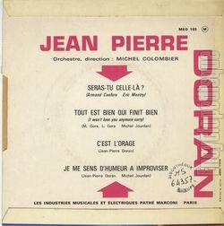 [Pochette de Seras-tu celle l ? (Jean-Pierre DORAN) - verso]