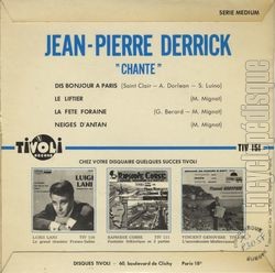 [Pochette de Dis bonjour  Paris (Jean-Pierre DERRICK) - verso]