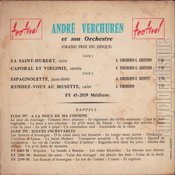 [Pochette de La Saint-Hubert (Andr VERCHUREN) - verso]