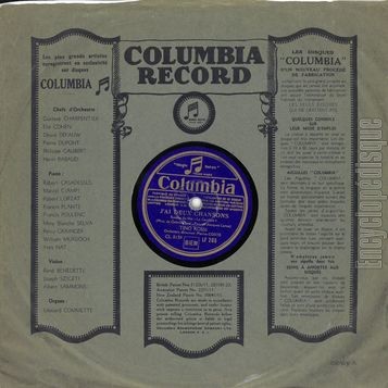 [Pochette de Paula GREEN et son orchestre -  Tico-tico / What a difference a day made  (Columbia LF) - verso]