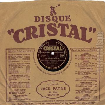 [Pochette de Valse tzigane / Le bistrot du port (78 tours  Cristal ) - verso]