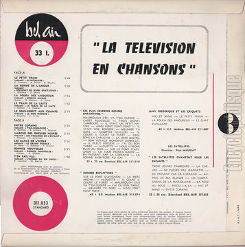 [Pochette de La tlvision en chansons (Jany FRDRIQUE) - verso]