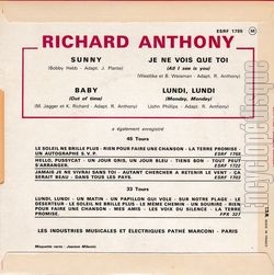 [Pochette de Sunny (Richard ANTHONY) - verso]