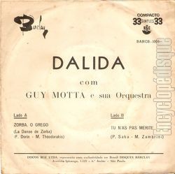 [Pochette de Zorba, O greco (DALIDA) - verso]